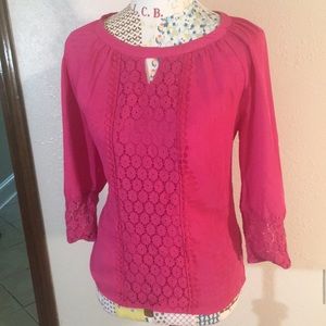 New Directions Chiffon Peasant Blouse